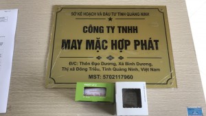 Lắp máy chấm công vân tay thẻ từ tại công ty may mặc Hợp Phát Đông Triều Quảng Ninh