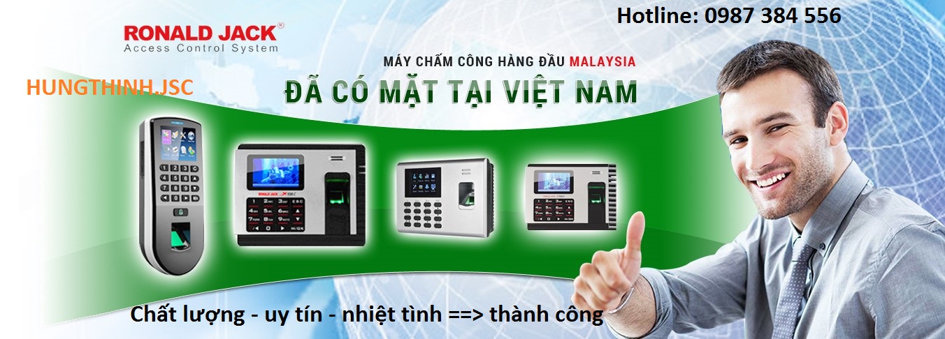 Máy chấm công ronald jack hang dau Viet Nam duoc phan phoi boi Công ty TNHH thương mại và phát triển công nghệ Hưng Thịnh